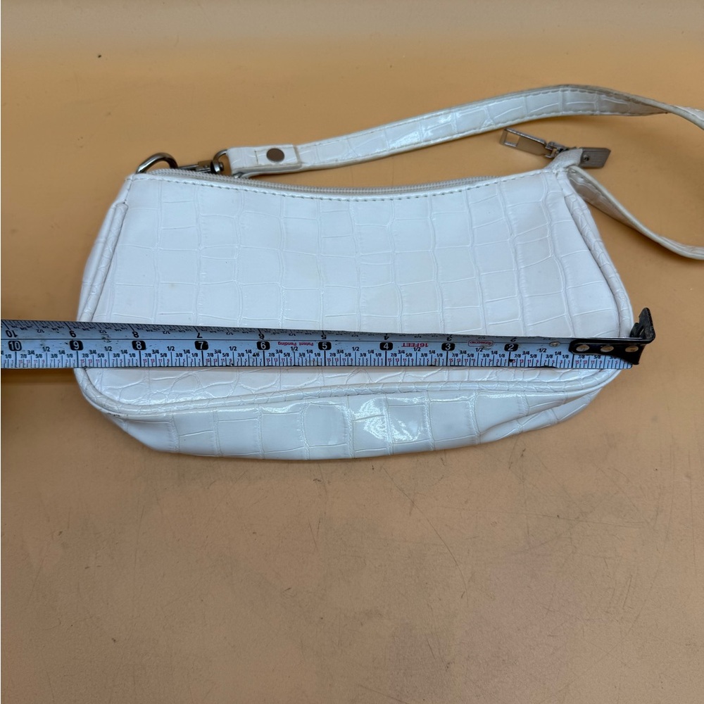 Chic White And Brown Crocodile Pattern Shoulder B… - image 8